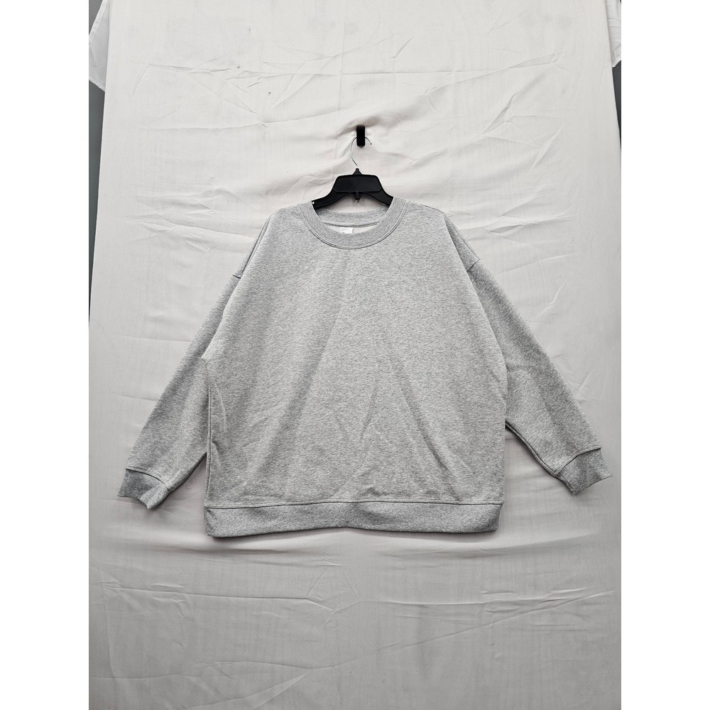 All in Motion Womens Crew Sweatshirt Gray Cotton Blend Athletic Size XL